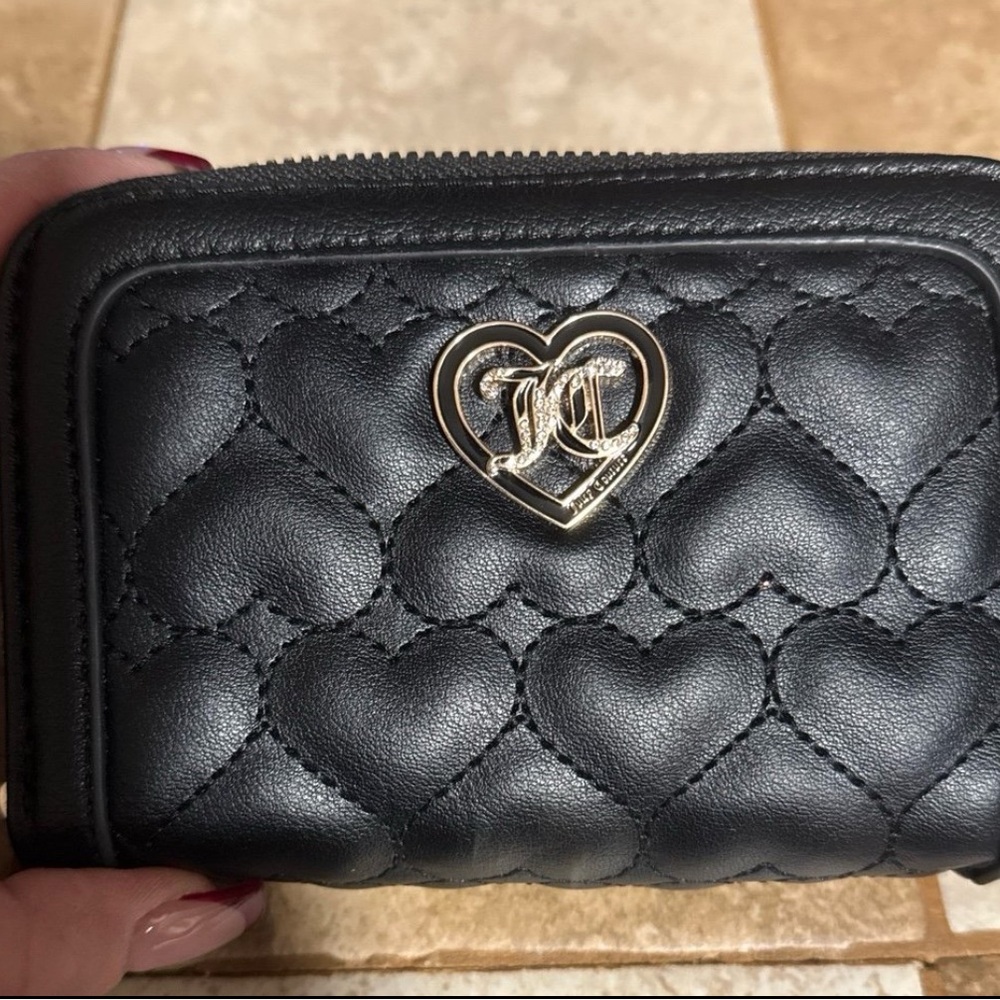 Juicy Couture Black Heart Quilted Wallet